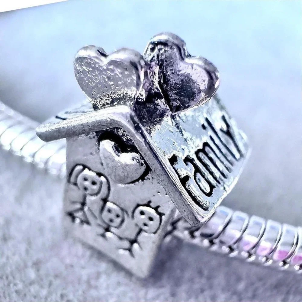 Silver Family House Charm fits PANDORA